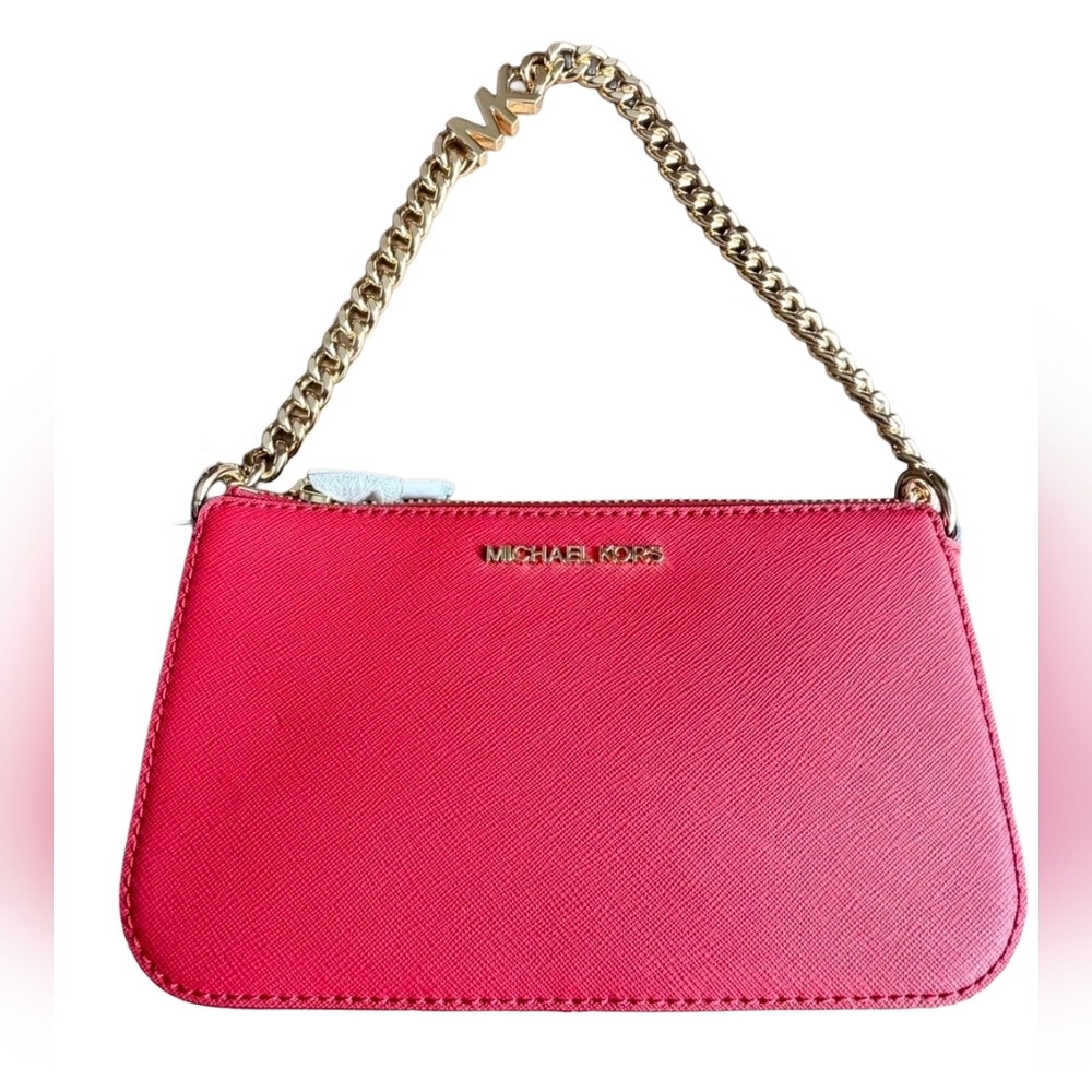 Michael Kors Jet Set Crimson Small Chain Bag NWT - Picture 2 of 5